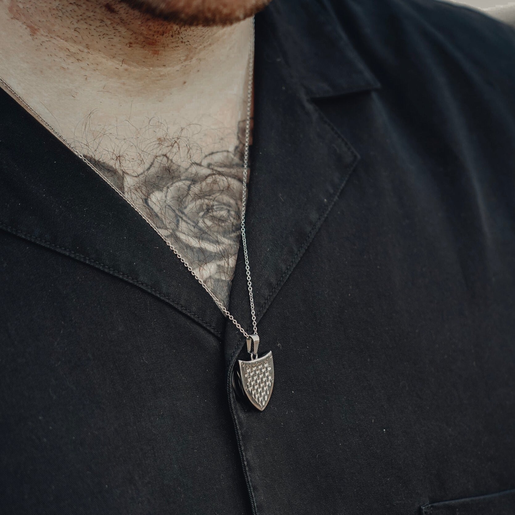 NL Shield pendant - Silver-toned