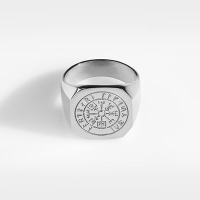 VEGVISIR OVERSIZE SIGNATURE RING (SILVER)