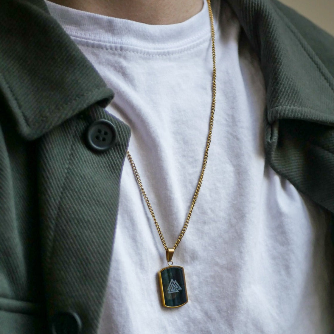 NL Valknut pendant - Gold-toned