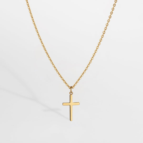 SMALL CROSS NECKLACE (GOLD)