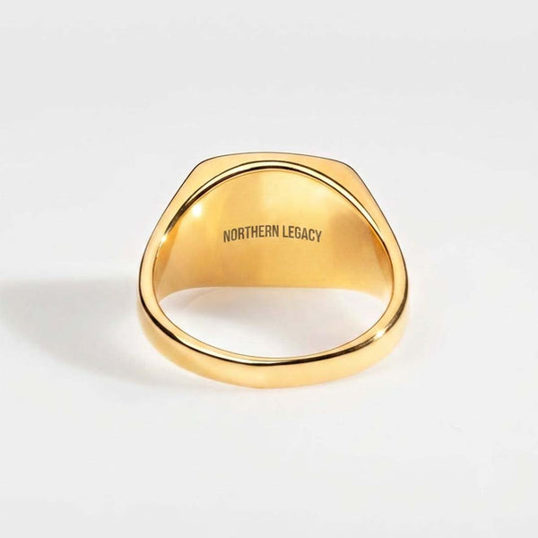 BLACK ONYX SIGNATURE RING (GOLD)