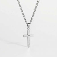 Cross chain - Silver-toned