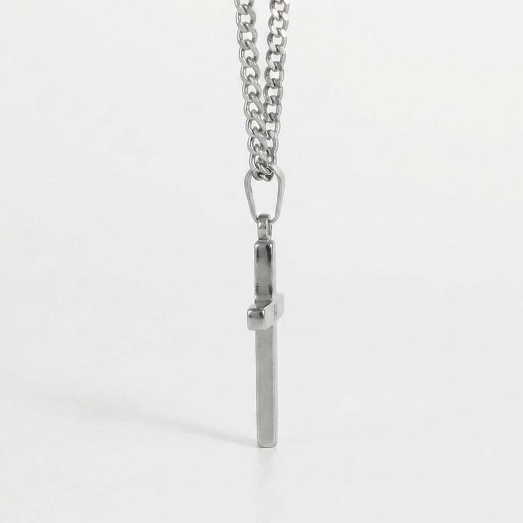 Cross chain - Silver-toned
