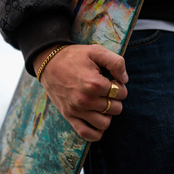 SIEMPRE CUT BAND RING (GOLD)