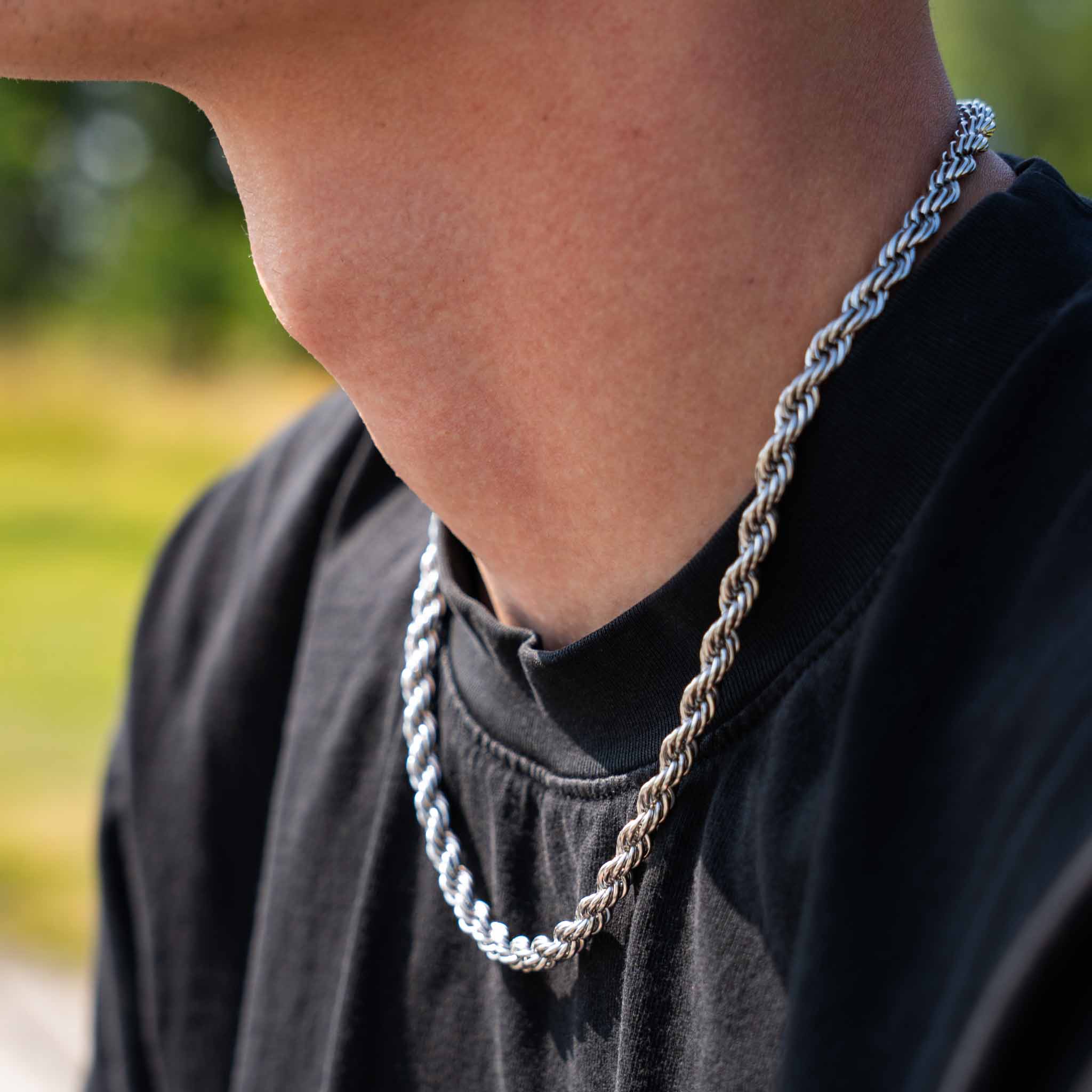 Rope necklace - Silver-toned