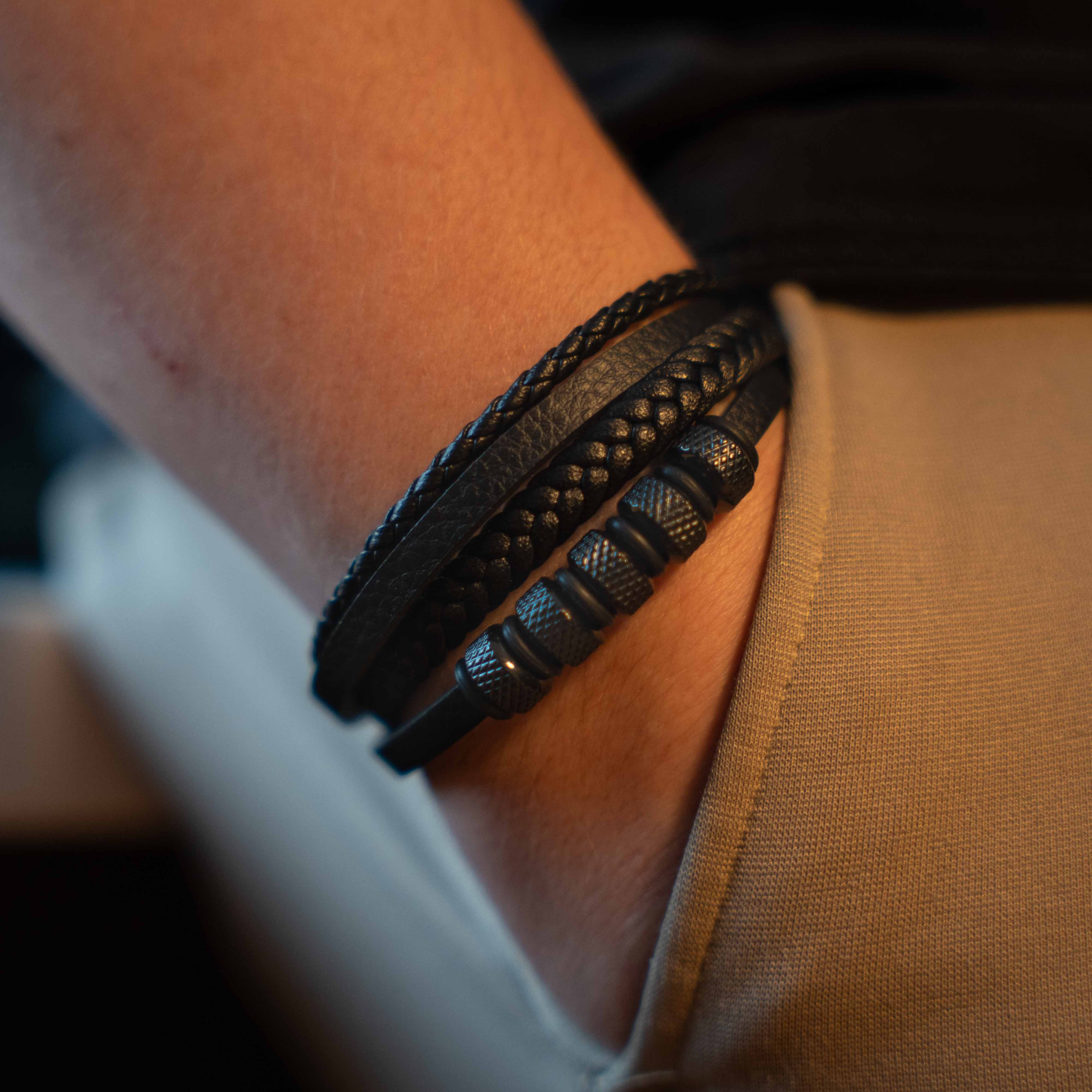 Drift Leather and Beads Bracelet