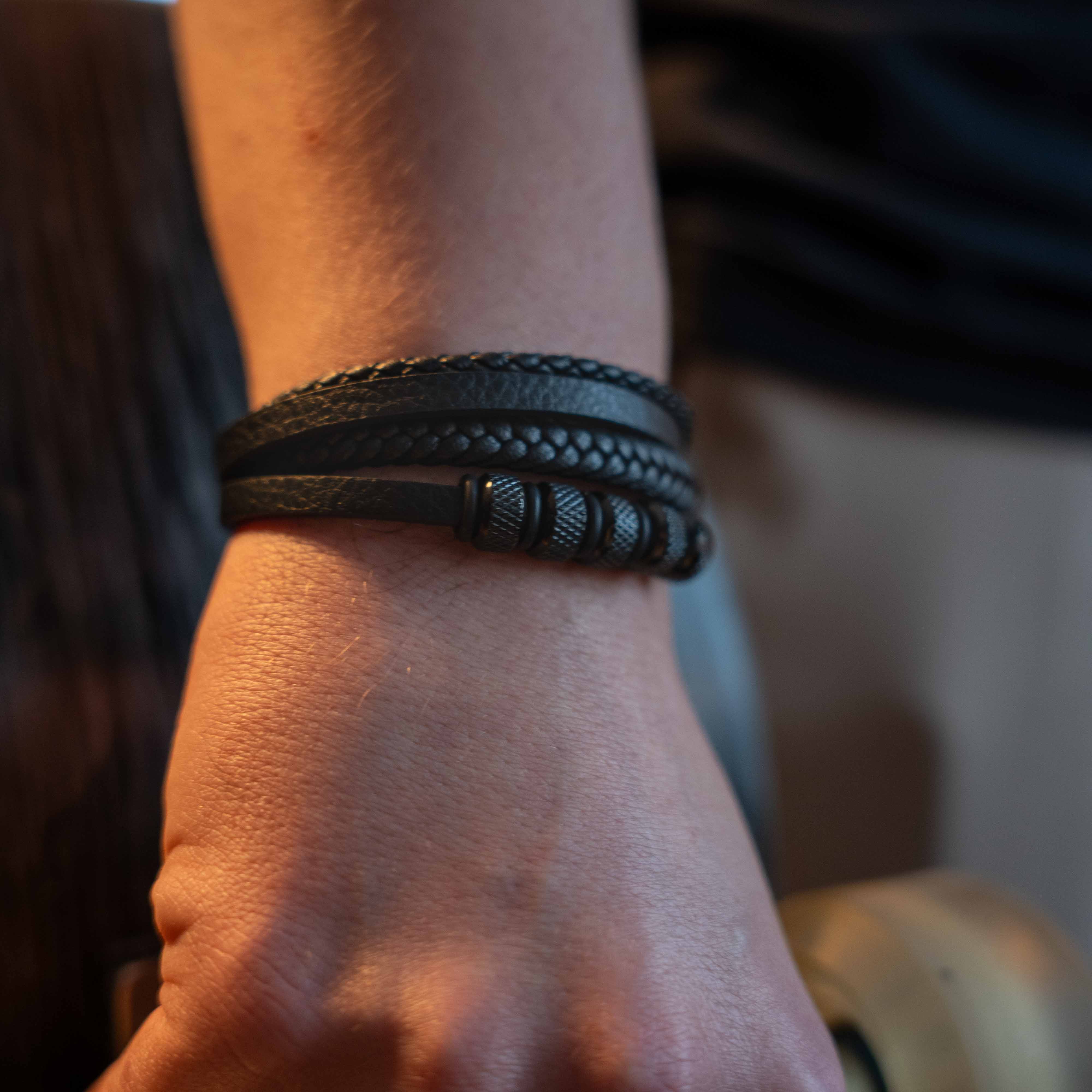 Drift Leather and Beads Bracelet