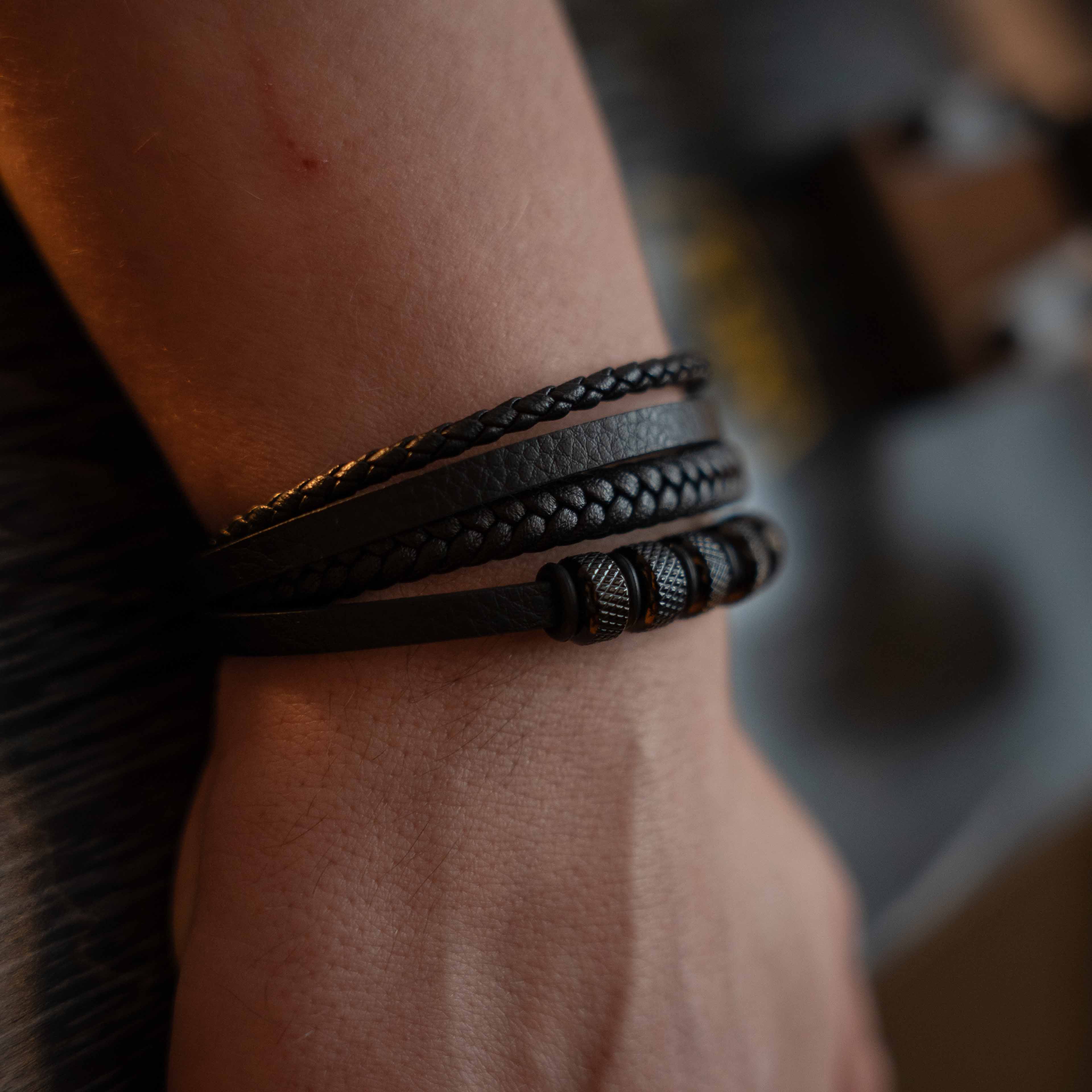 Drift Leather and Beads Bracelet