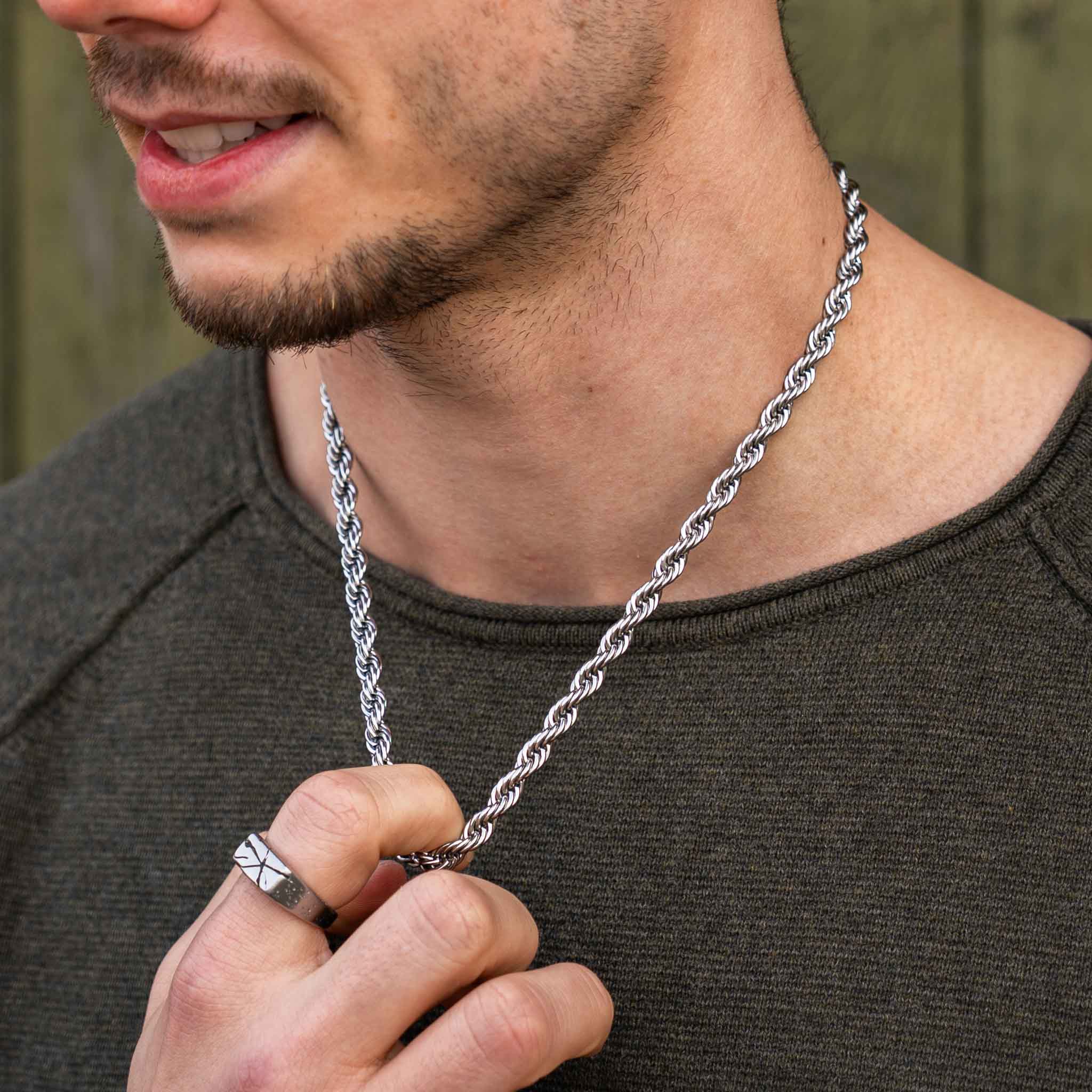Rope necklace - Silver-toned