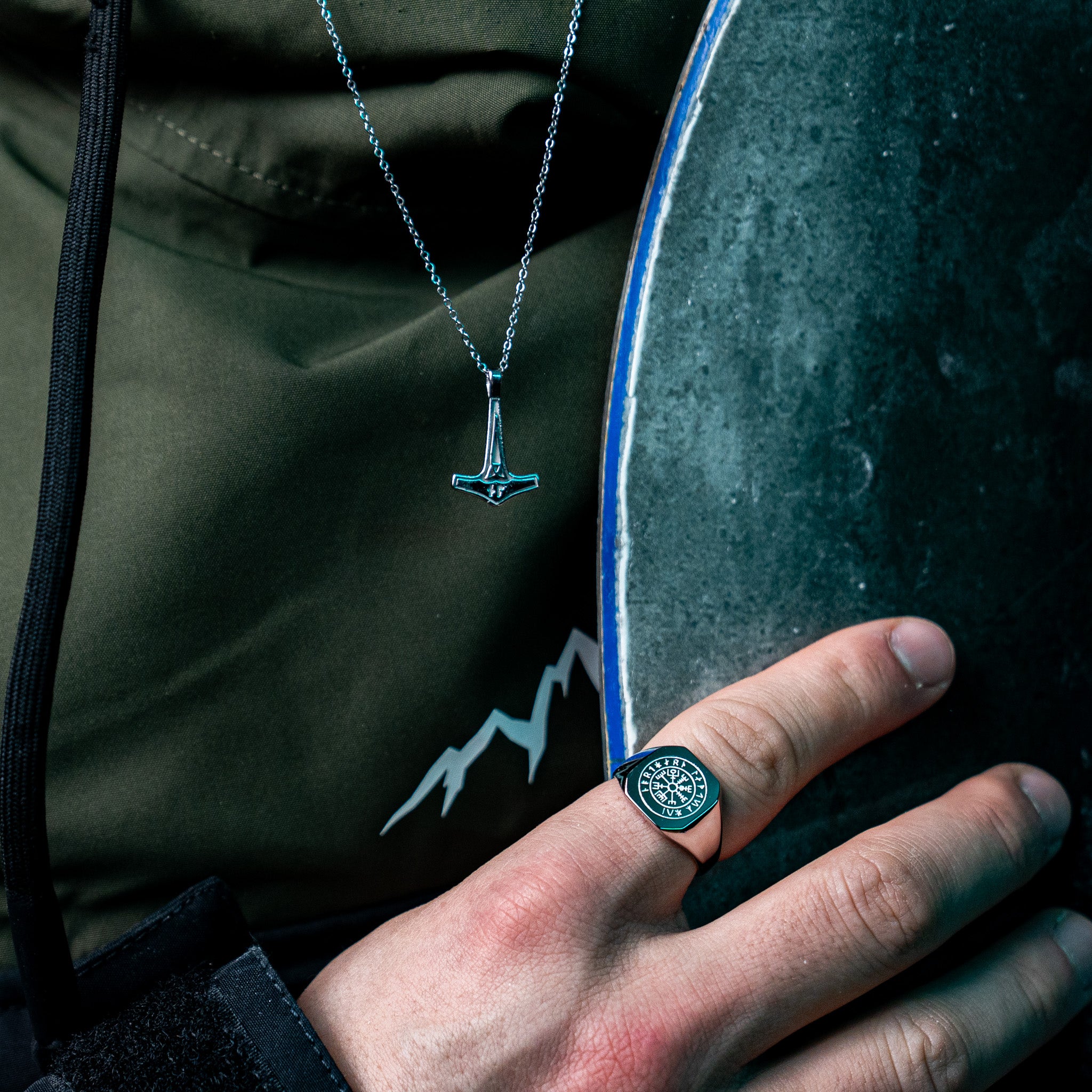 Vegvisir Signature - Silver-toned ring