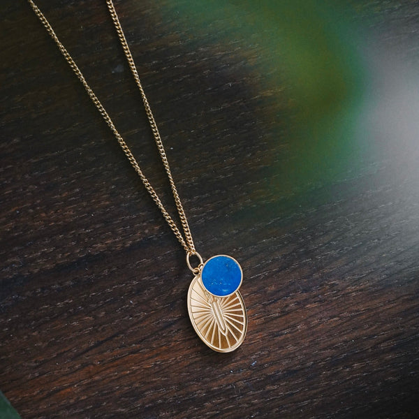 GUNGNIR LAPIS PENDANT (GOLD)