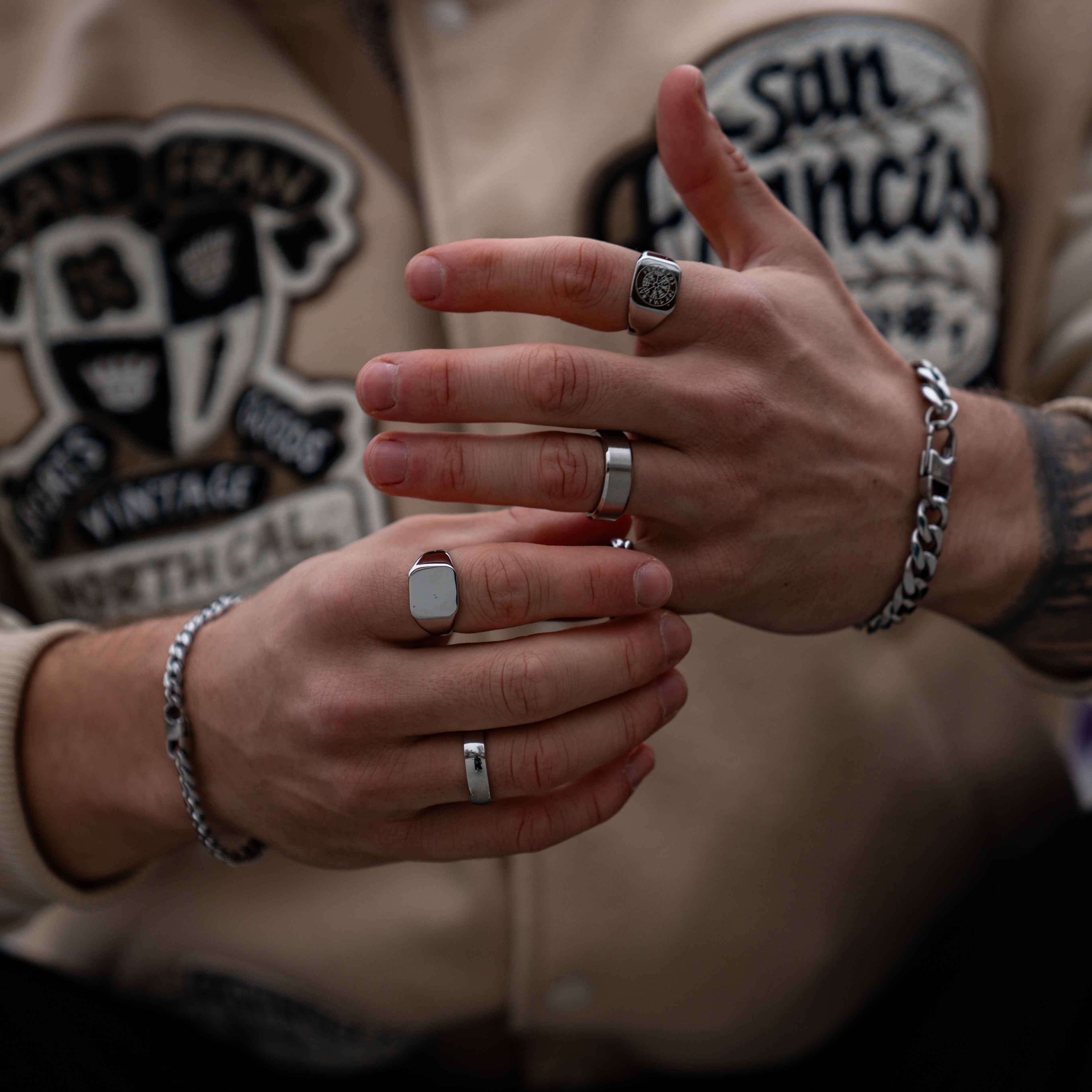 Vegvisir Signature - Silver-toned ring