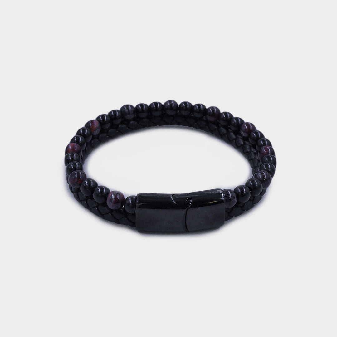 Fenrir Leather and Pearl Bracelet