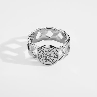VEGVISIR CHAIN SIGNATURE RING (SILVER)