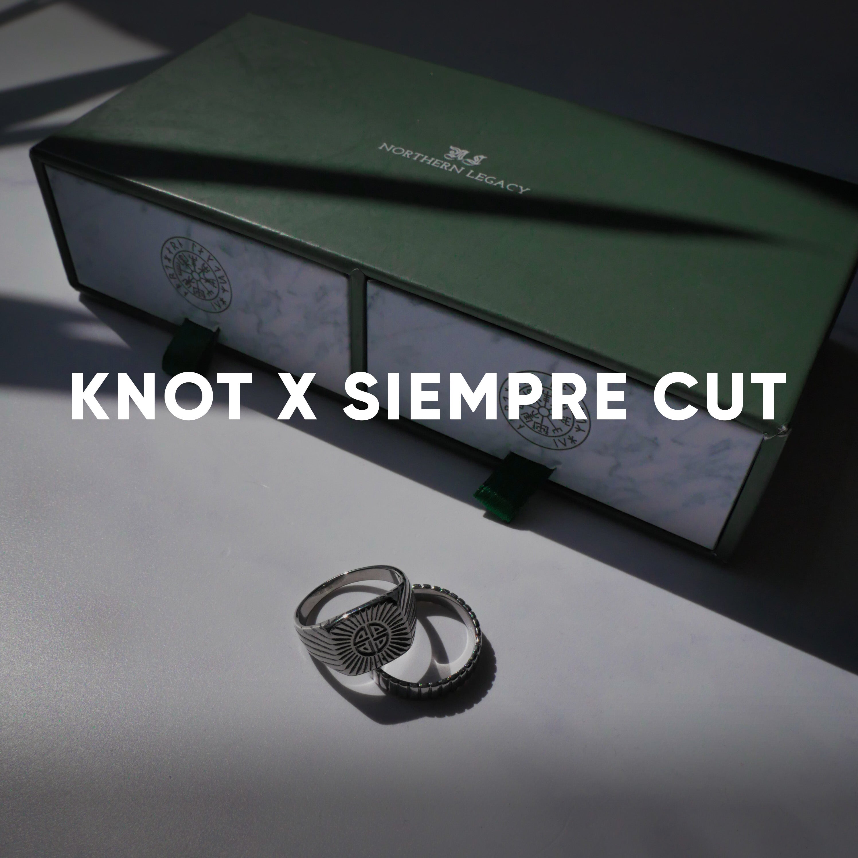 Knot + Cut Ring Bundle - Silver-toned