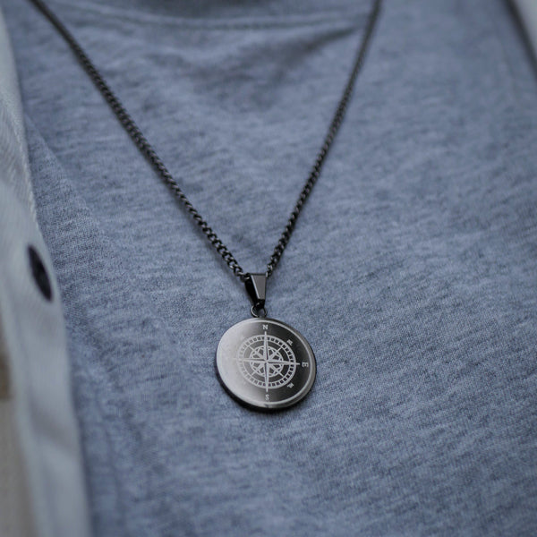 COMPASS PENDANT (BLACK)