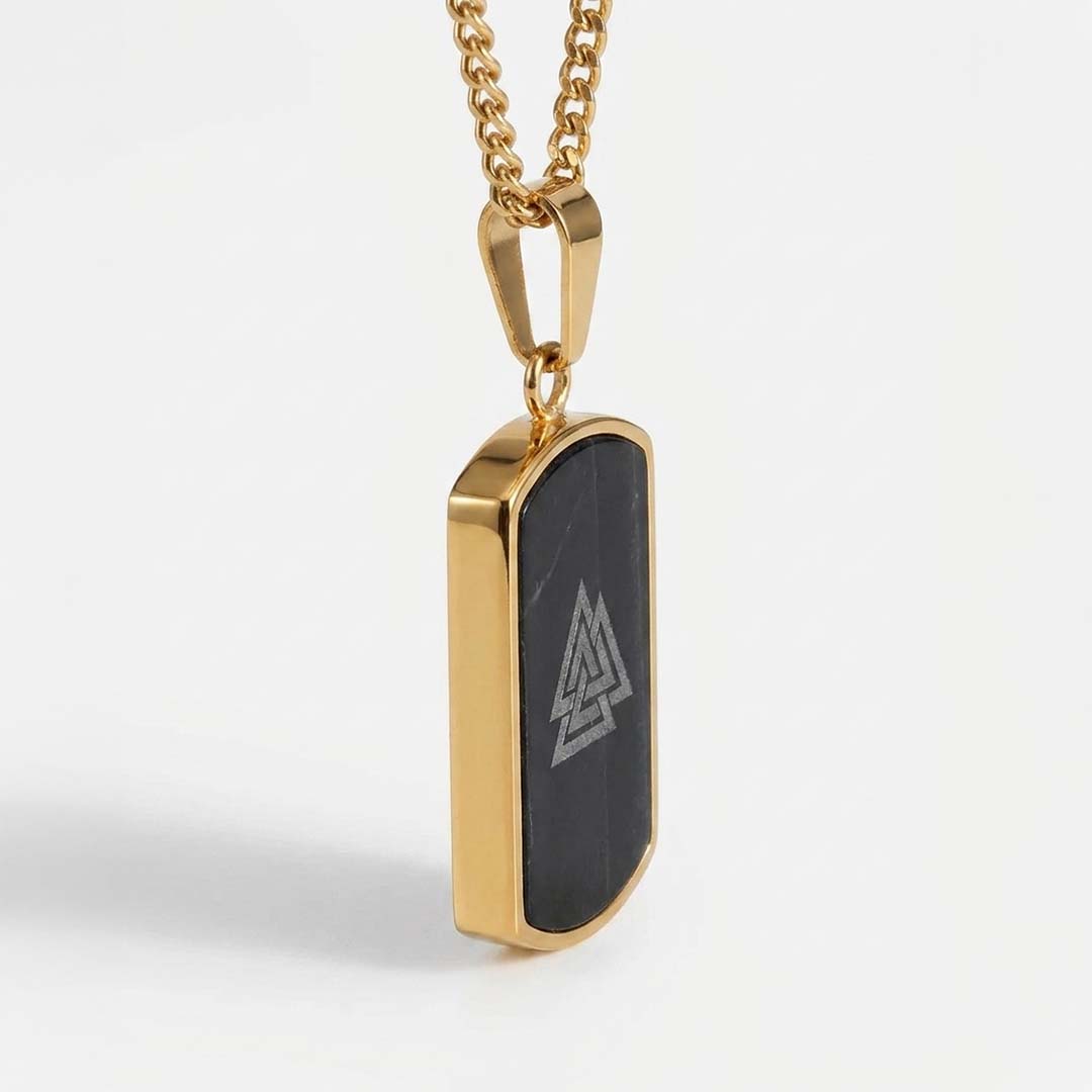 VALKNUT STONE PENDANT (GOLD)
