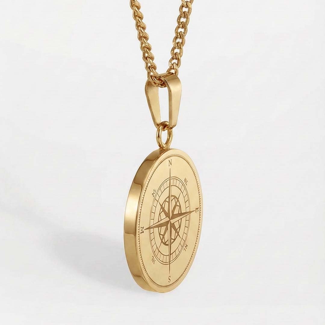 Compass Pendant - Gold-toned