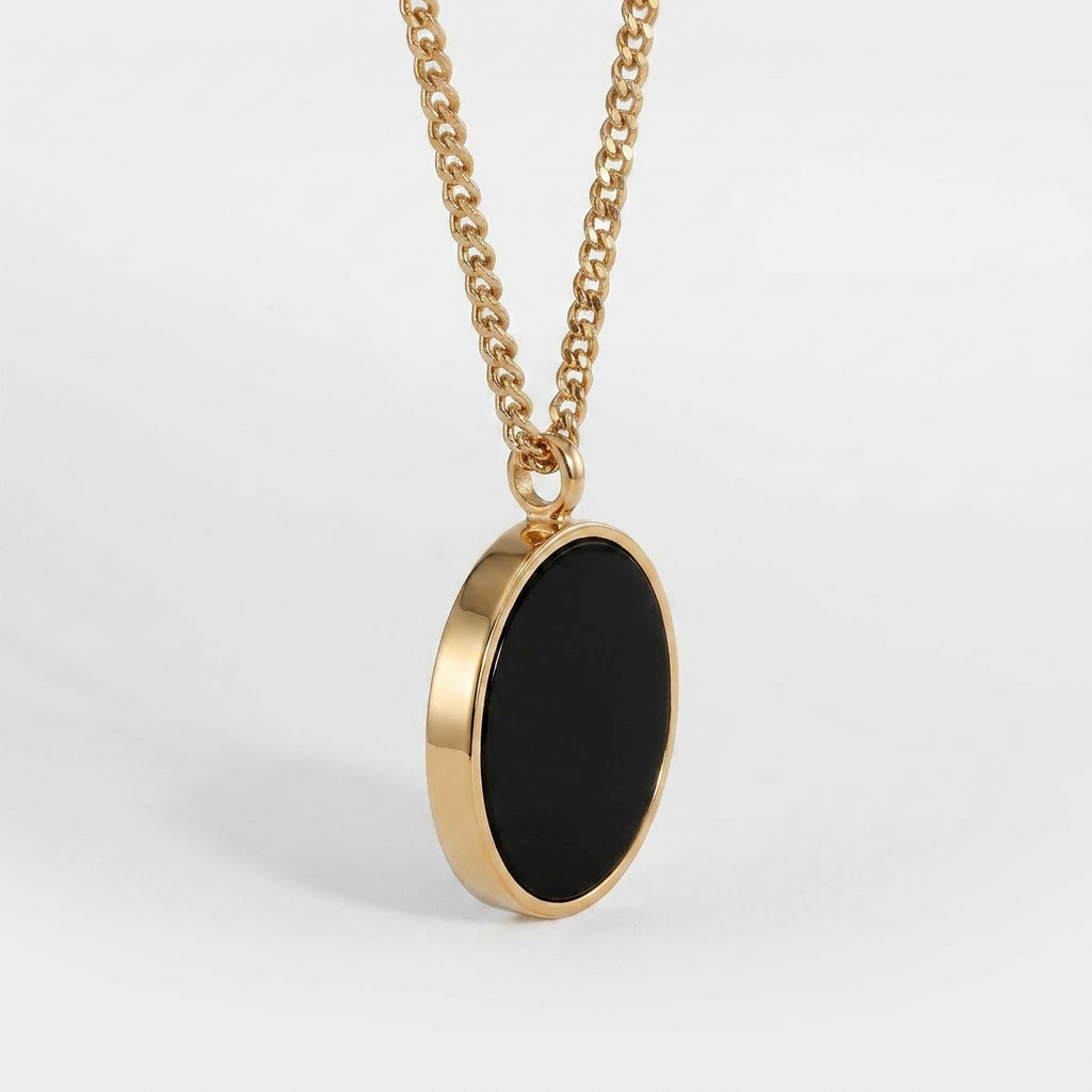 BLACK ONYX PENDANT (GOLD)