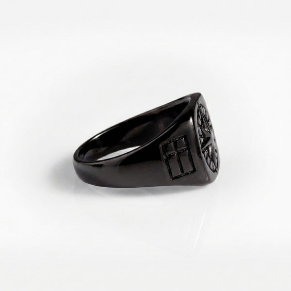 COMPASS SIGNATURE RING (BLACK)