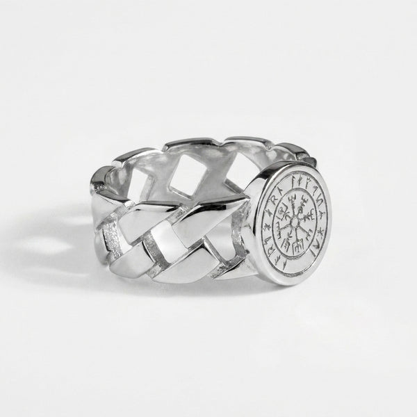 VEGVISIR CHAIN SIGNATURE RING (SILVER)
