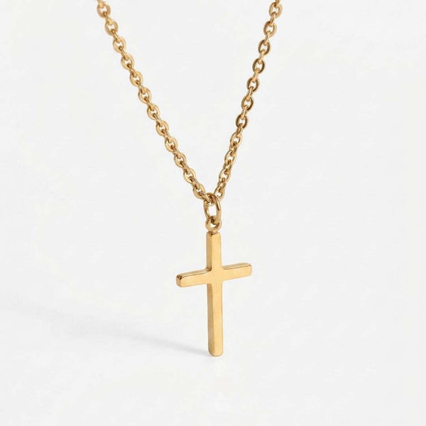 SMALL CROSS NECKLACE (GOLD)