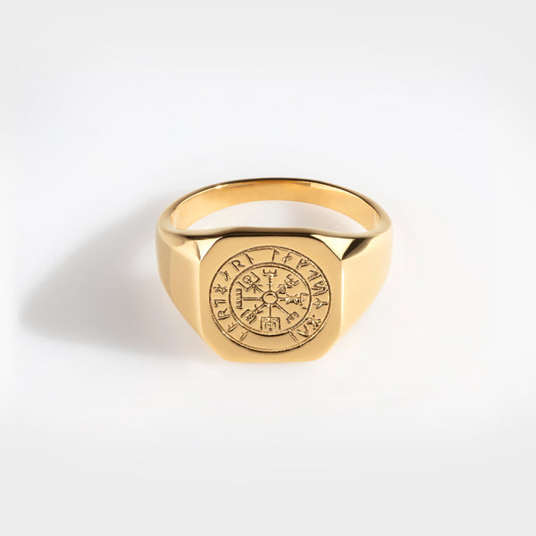 VEGVISIR SIGNATURE RING (GOLD)
