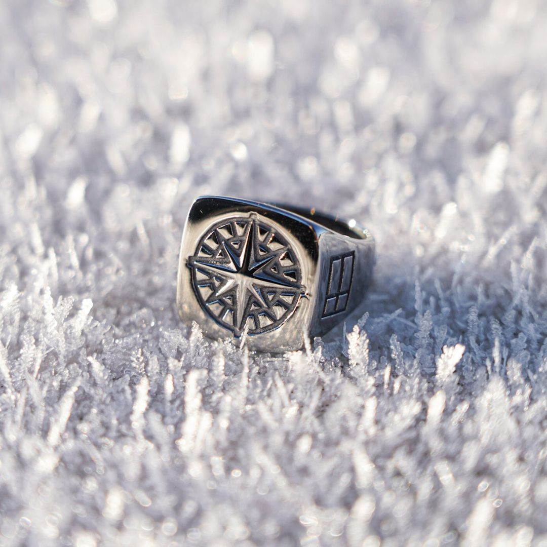 Compass Oversize Signature - Silver-toned ring