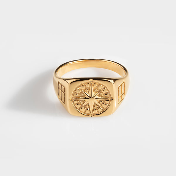 COMPASS SIGNATURE RING (GOLD)