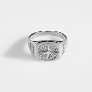 COMPASS SIGNATURE RING (SILVER)