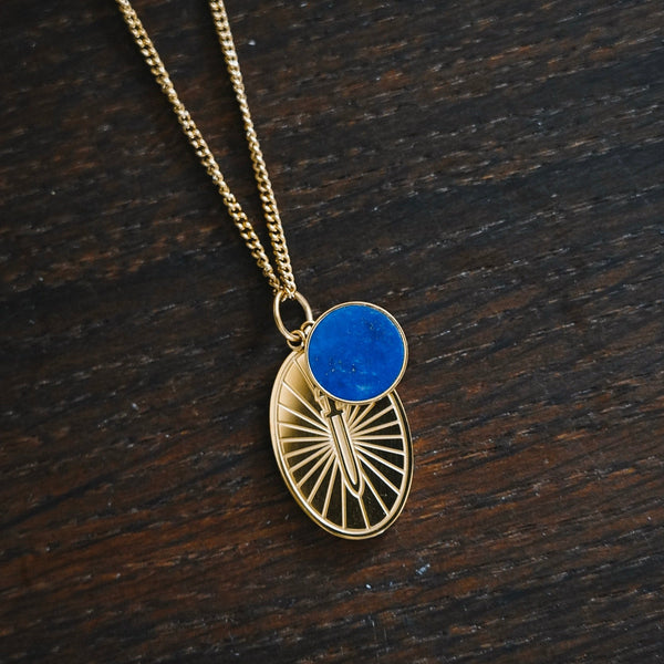 GUNGNIR LAPIS PENDANT (GOLD)
