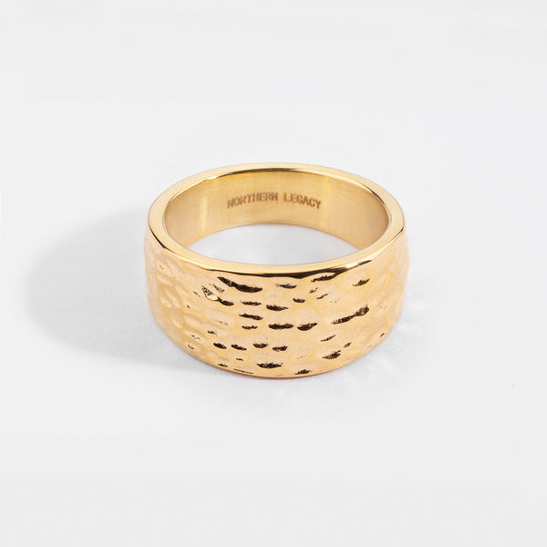 HAMMERED SIGNATURE RING (GOLD)