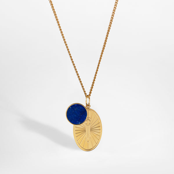 GUNGNIR LAPIS PENDANT (GOLD)