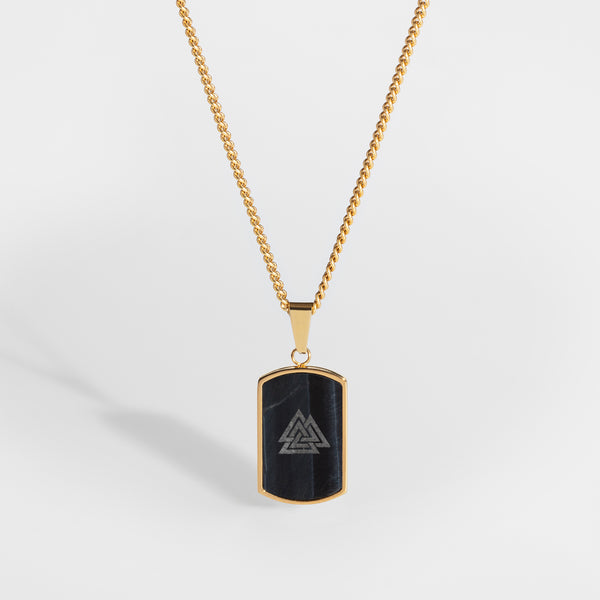 VALKNUT STONE PENDANT (GOLD)