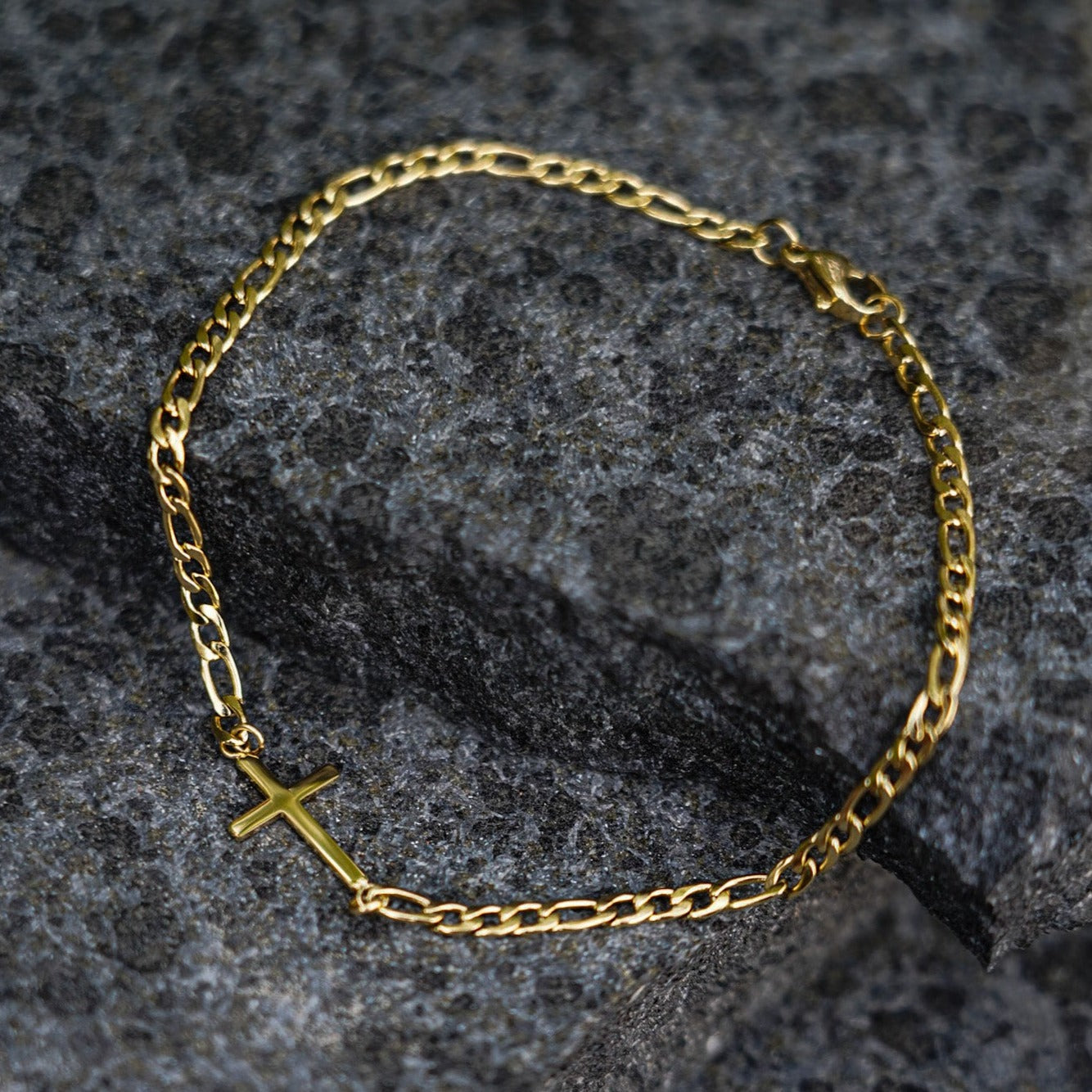 Antique Cross Bracelet - Gold Tone