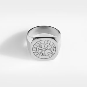VEGVISIR OVERSIZE SIGNATURE RING (SILVER)