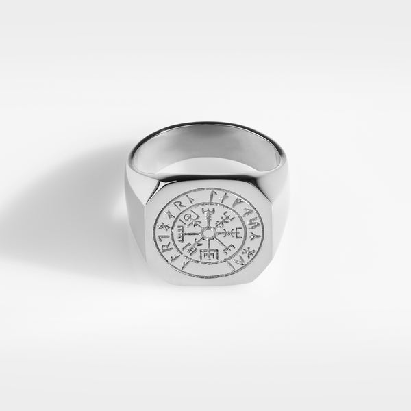 VEGVISIR OVERSIZE SIGNATURE RING (SILVER)