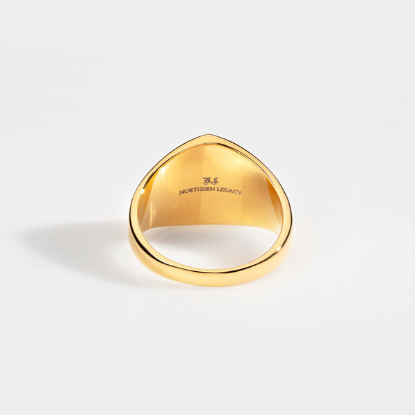 TIGEREYE POLYGON SIGNATURE RING (GOLD)