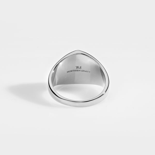 BLACK ONYX POLYGON SIGNATURE RING (SILVER)