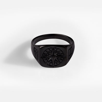 COMPASS SIGNATURE RING (BLACK)