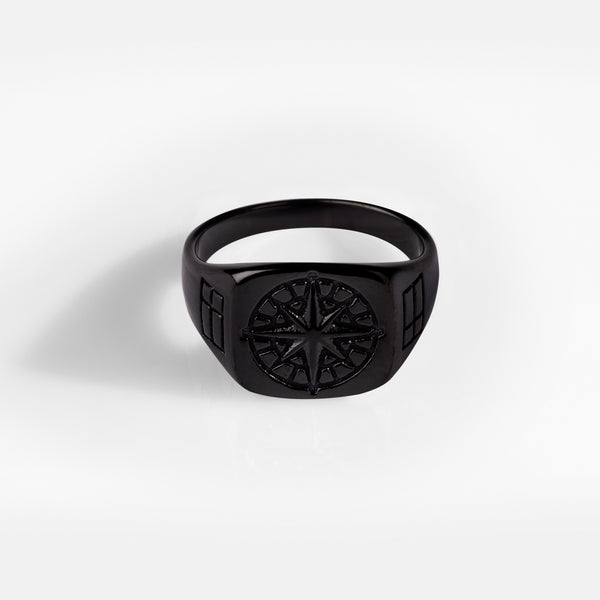 COMPASS SIGNATURE RING (BLACK)