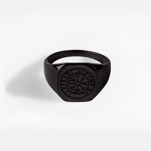 VEGVISIR SIGNATURE RING (BLACK)
